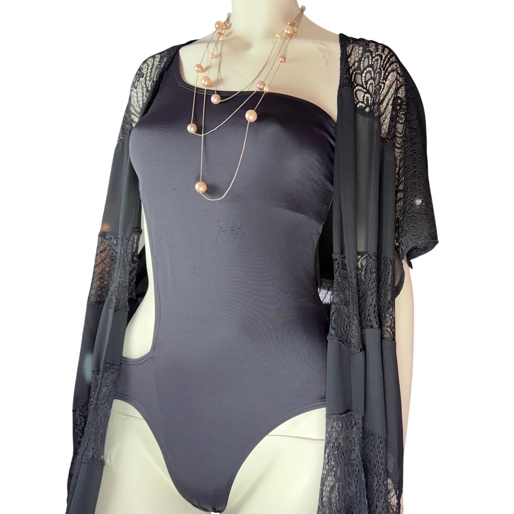 DKNY Swimsuit Shawl Jewellry Lot One Shoulder Lace Coverup Parisian Chic 12 M‎
